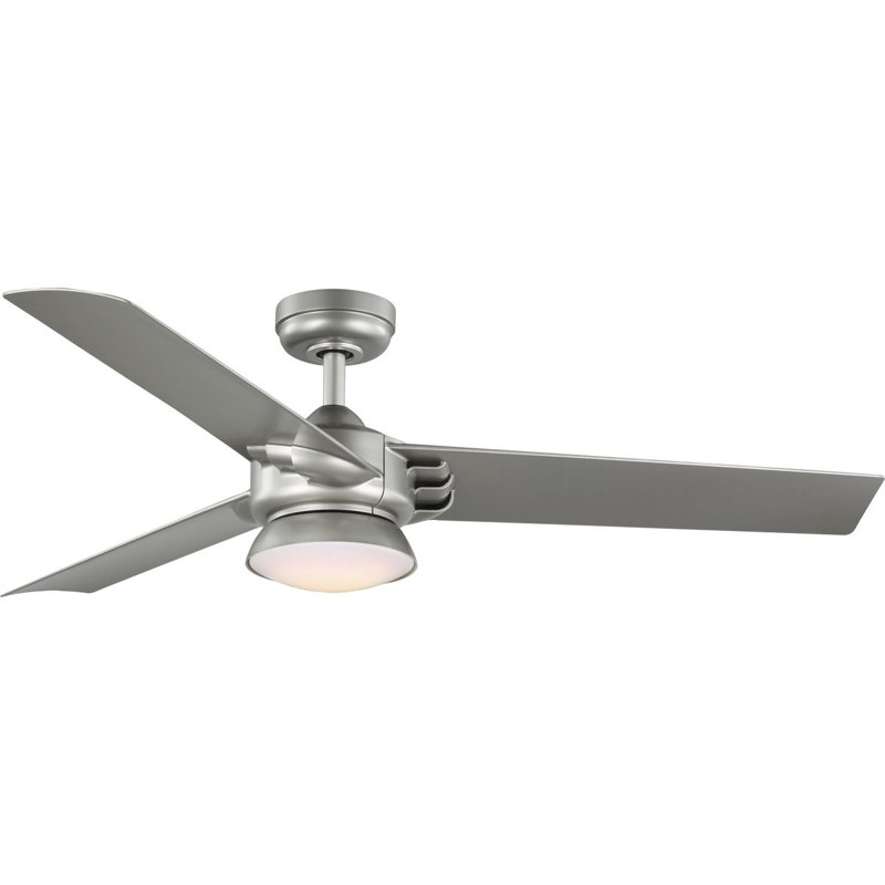 Ventilateur de plafond standard à DEL à 3 pales de 52 po avec commande murale et ensemble d'éclairage inclus Edwidge