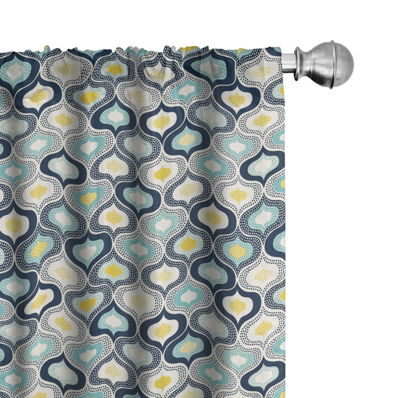 Geometric Semi-Sheer Rod Pocket Curtain Panels, 28" x 84"