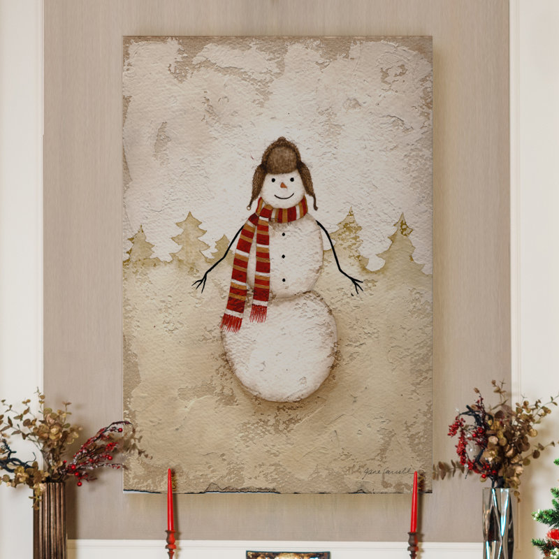«Snowman» par Parvez Taj, reproduction d'art sur toile tendue, H 12 po x l 8 po x P 1 po