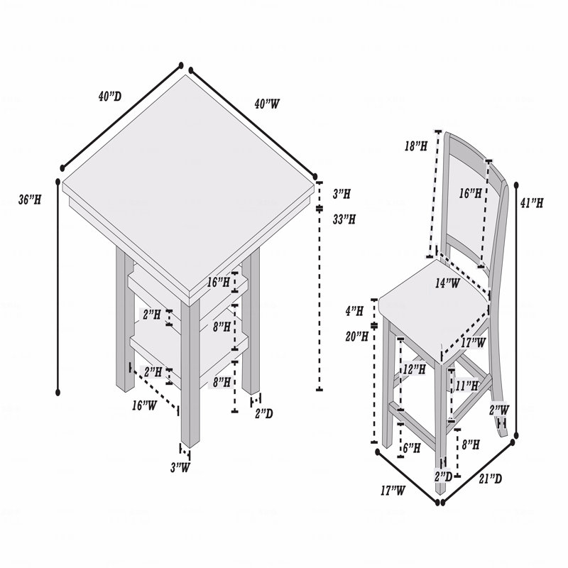 5 Piece Counter Height Dining Set
