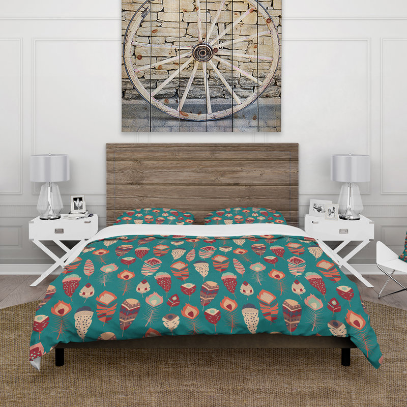 Ensemble de housse de couette bohème Boho, Housse de couette pour grand lit + 2 taies décora