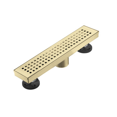 FirmBase 12" Brushed Gold linear grid drain