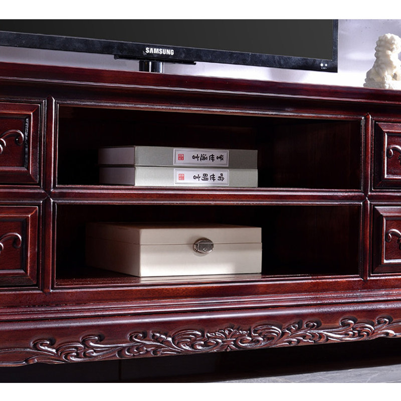 All solid wood TV cabinet, Brown