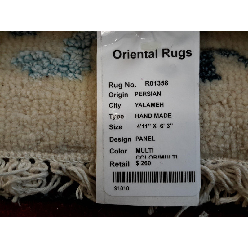 Canvello Hand Made Casual Panel Silkroad Yalameh Rug - 4'11'' X 6'3''