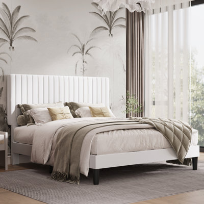 Dunphy Upholstered Platform Bed with Adjustable Headboard
