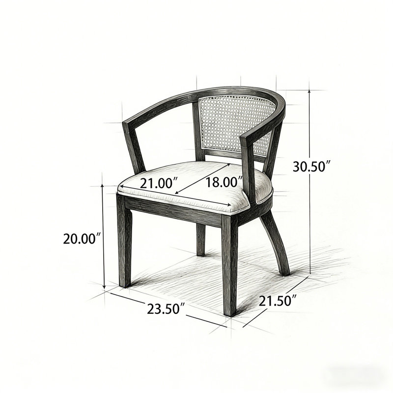 Chaise de salle à manger avec accoudoirs, ensemble de 2 (table non incluse), Brun