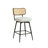 Swivel Upholstered Counter Stools With Rattan Back-970377917-970377907