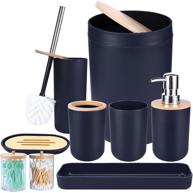 Bathroom Accessory Set, Navy