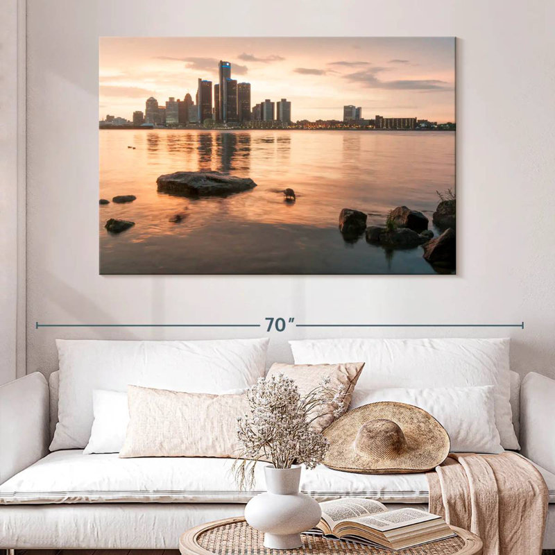 Hannes Detroit Skyline Horizon, 34" H x 51" W