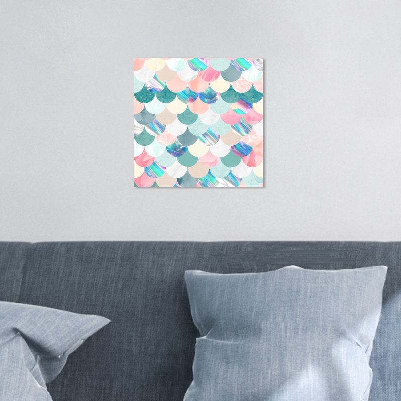 « pastel holographique sirène balances », art sur toile Mikel, H 12 po x l 12 po x P 1,5 po
