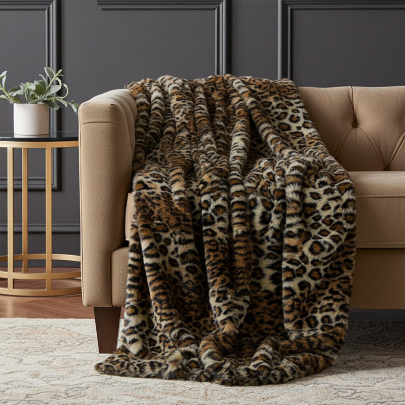 Wild Leopard Throw Blanket