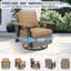 3-Piece Outdoor Conversation Set with Wicker Swivel Rocking Chairs and Side Table-120539314