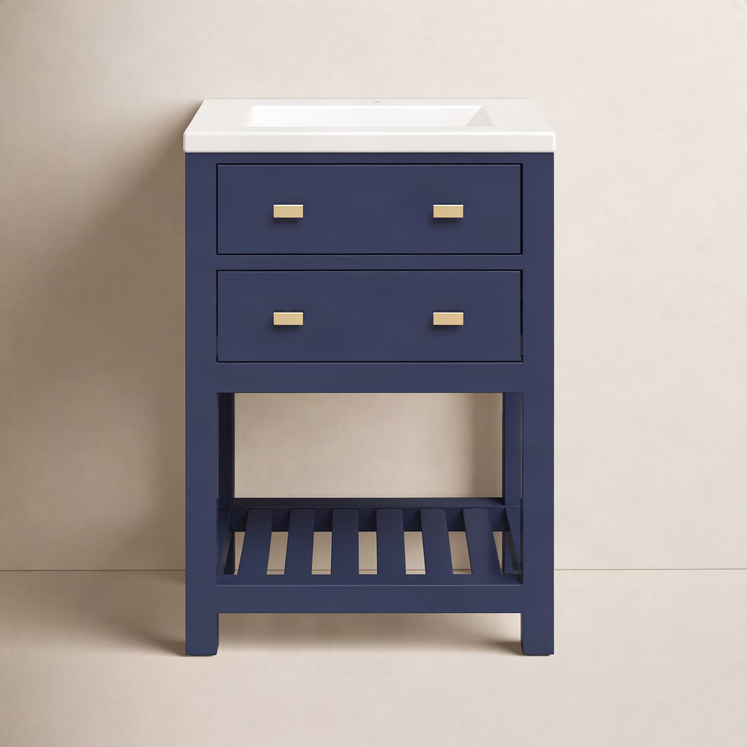 Caitlyn Modern 24" Single Bathroom Vanity, Monarch Blue