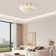 Moy 23.62 Inch Modern Crystal Flush Mount Lotus Chandelier Luxury Embedded Ceiling Light with Remote Control