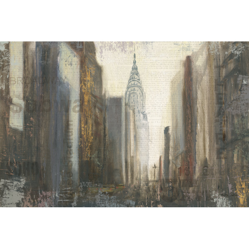 Urban Movement I NY Neutral Crop by Myles Sullivan - Wrapped Canvas Painting, 81cm H x 122cm W