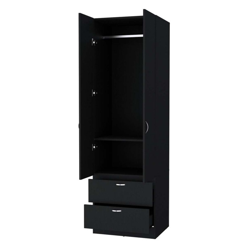 Armoire à 2 tiroirs, Noir