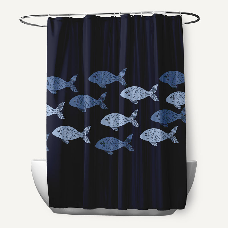 Rideau de douche simple Ludwig, Bleu marine
