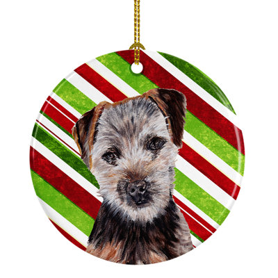 Ornement figurine suspendu en céramique norfolk terrier chiot christmas