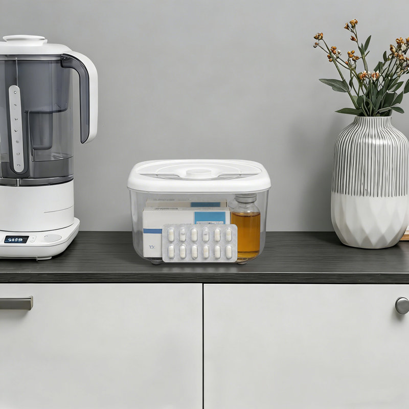 Boîte à riz en polypropylène avec couvercle facile à ouvrir, contenant de conservation transparent pour aliments secs, idéal pour le comptoir de la cuisine.