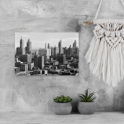 1940S 1950S The Loop Downtown Skyline Chicago Illinois Usa Classic Retro Vintage Architecture City Wall Art