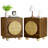 Mid-Century Fluted Nightstand Set of 2 with Moon Handle-401558274-391696816