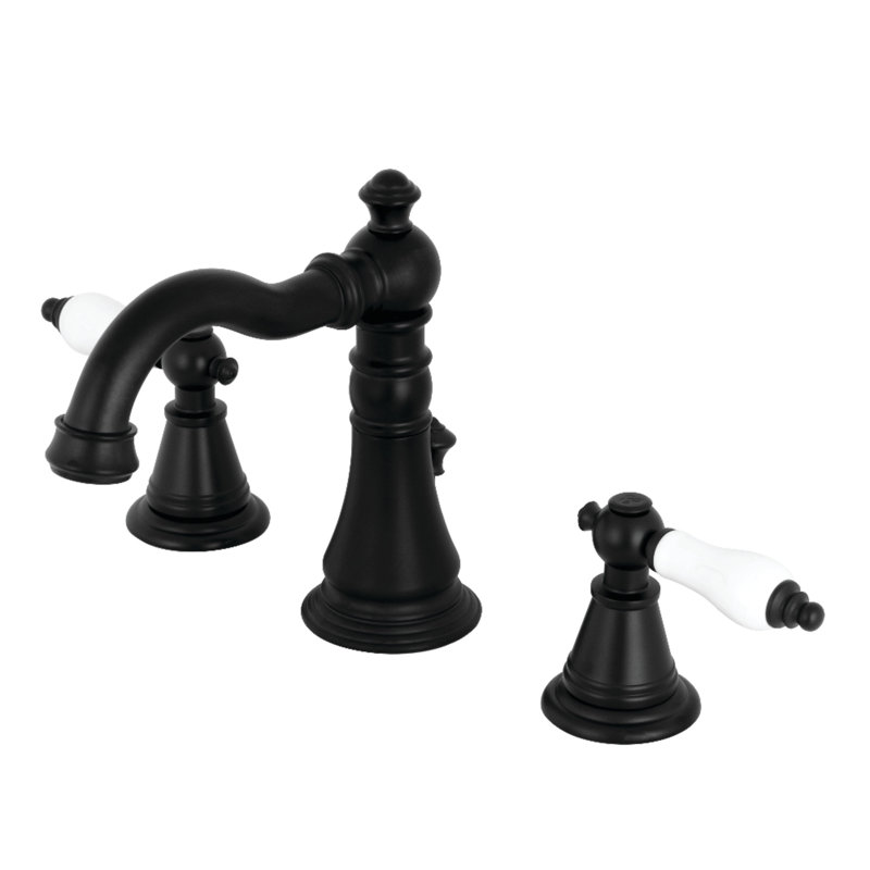 Robinet de salle de bain espacé Kingston, Noir mat
