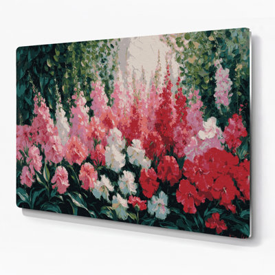 «Botanical Impatiens», art mural en métal bleu
