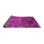 Tapis damassé rose / mauve fabriqué à la machine-789112954