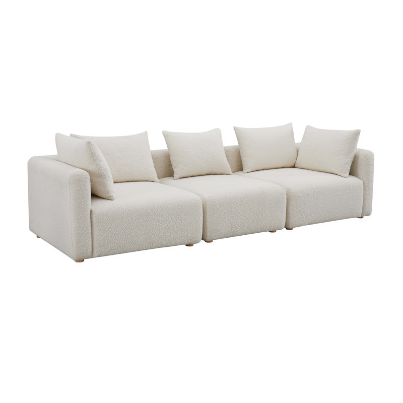 Tov Furniture Hangover Cream Boucle Sofa, Cream Boucle
