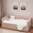 Diamond Grid Velvet Daybed With Usb Charging, Side Pocket And Trundle-685159689