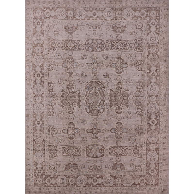 Tapis oriental brun clair / gris Ardoyd, Rectangle 8 pi x 10 pi
