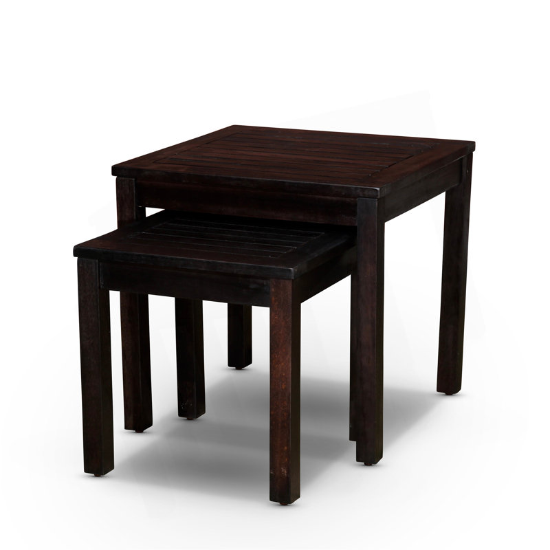 Ensemble de 2 tables gigognes en eucalyptus