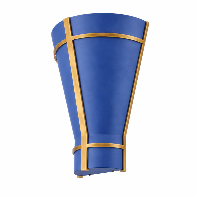 Brasserie 1-Light Wall Sconce, French Blue/Heritage Bronze