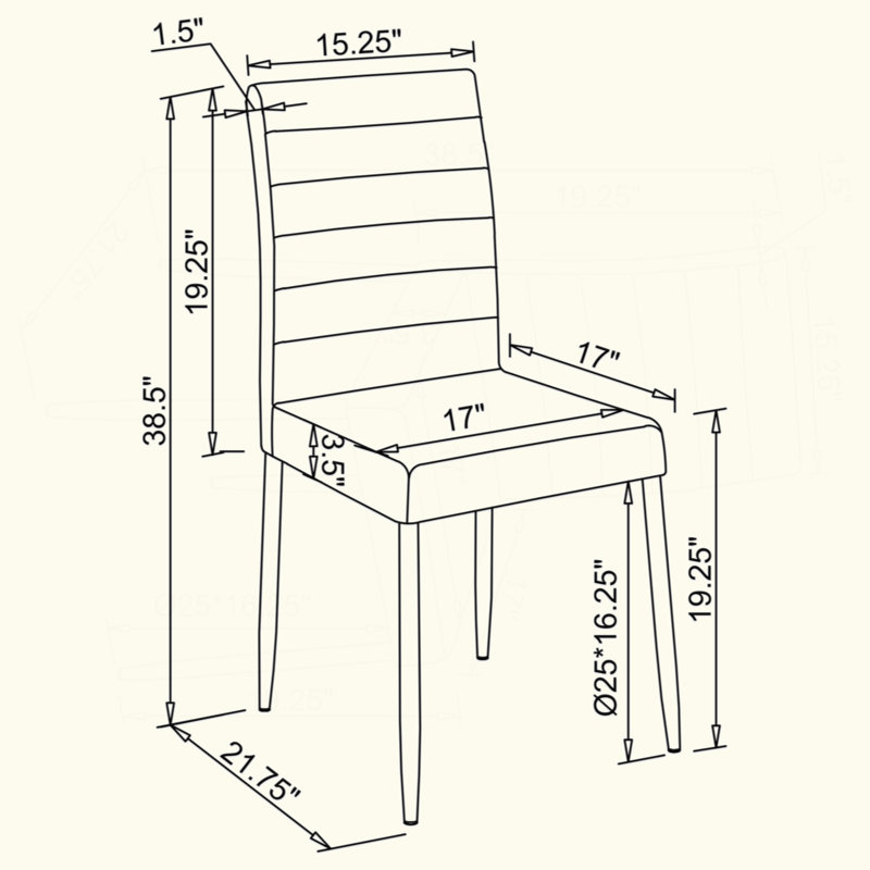 Ensemble de 4 chaises d'appoint en tissu blanc Houseman