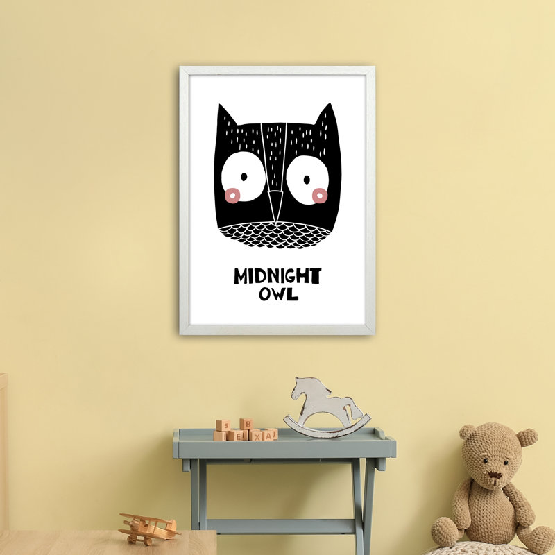 Owl by Miniofmine - Print, Brown Framed, 63cm H x 46cm W x 3cm D