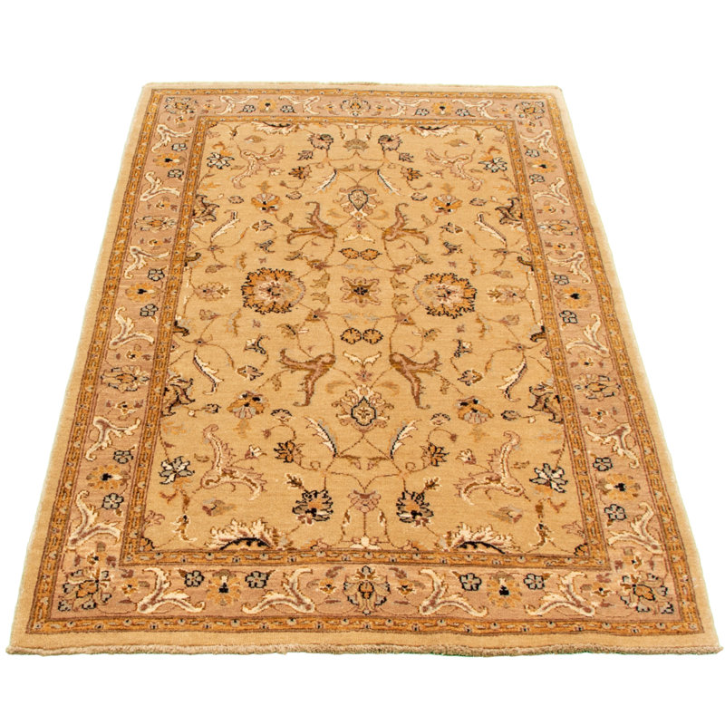 Tapis d’intérieur en laine brun/beige 4 pi 7 po x 8 pi 2 po "one-of-kind" noué la 2010 chobi Adryian