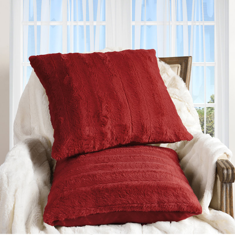 Housse et insert de coussin carré FRBIN, Marron, H 24 po x l 24 po