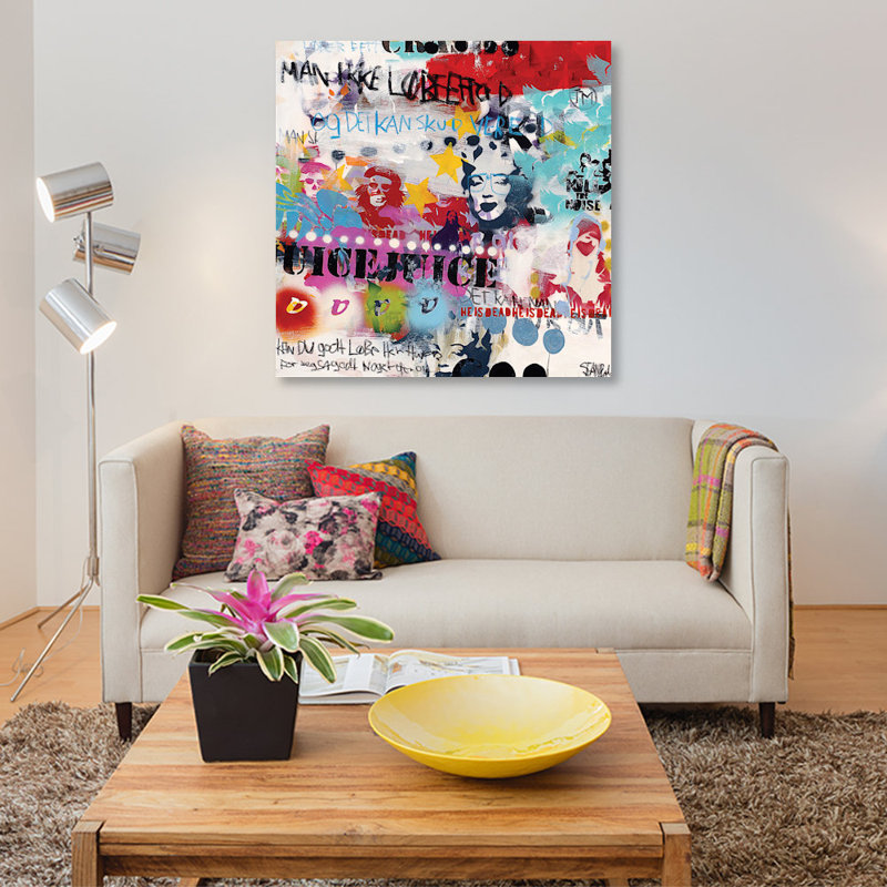 « jus » par sean punk, impression sur toile, H 12 po x l 12 po x P 1,5 po, Toile tendue, Pas de tapis