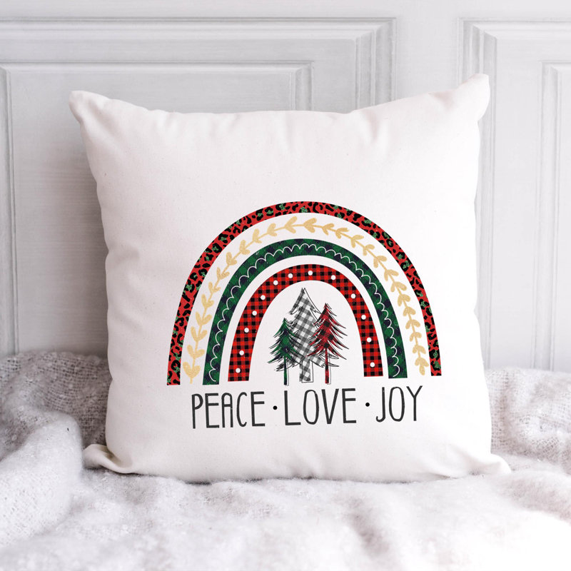 Coussin en polyester Christmas rainbow7, 20 po x 20 po