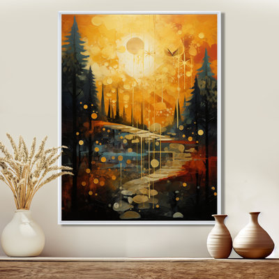 Mystery Country Road, collage rétro - paysage abstrait, art mural