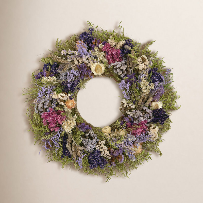 Handmade Dried Spring Strawflower Wreath