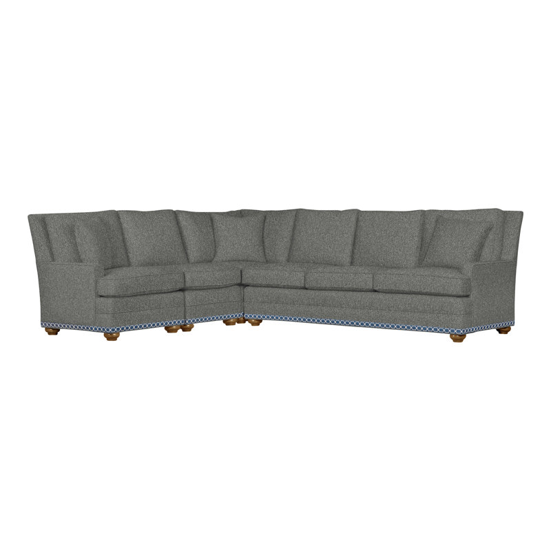 American Bungalow 4-Piece Riverside L-Sectional, Hampton, Ian Pewter, No