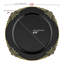 Assiettes à salade rondes jetables en plastique noir et doré (19 cm) - 120 assiettes-379979488