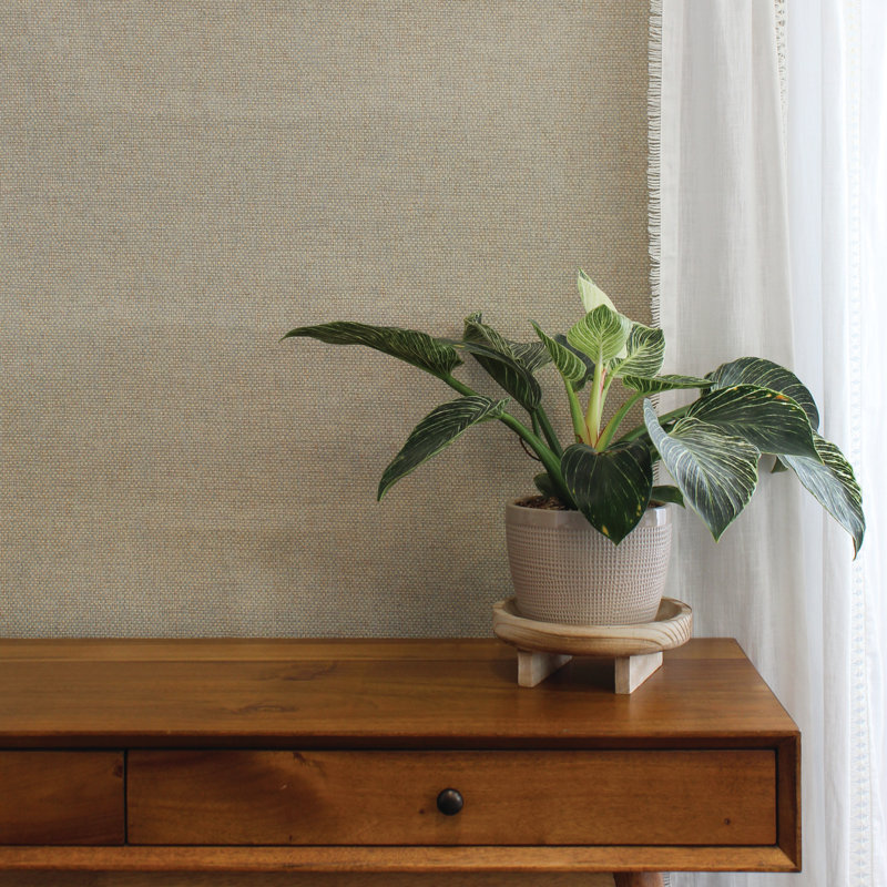 Arathi Authentic Woven Paperweave Wallpaper, Wheat/Slate