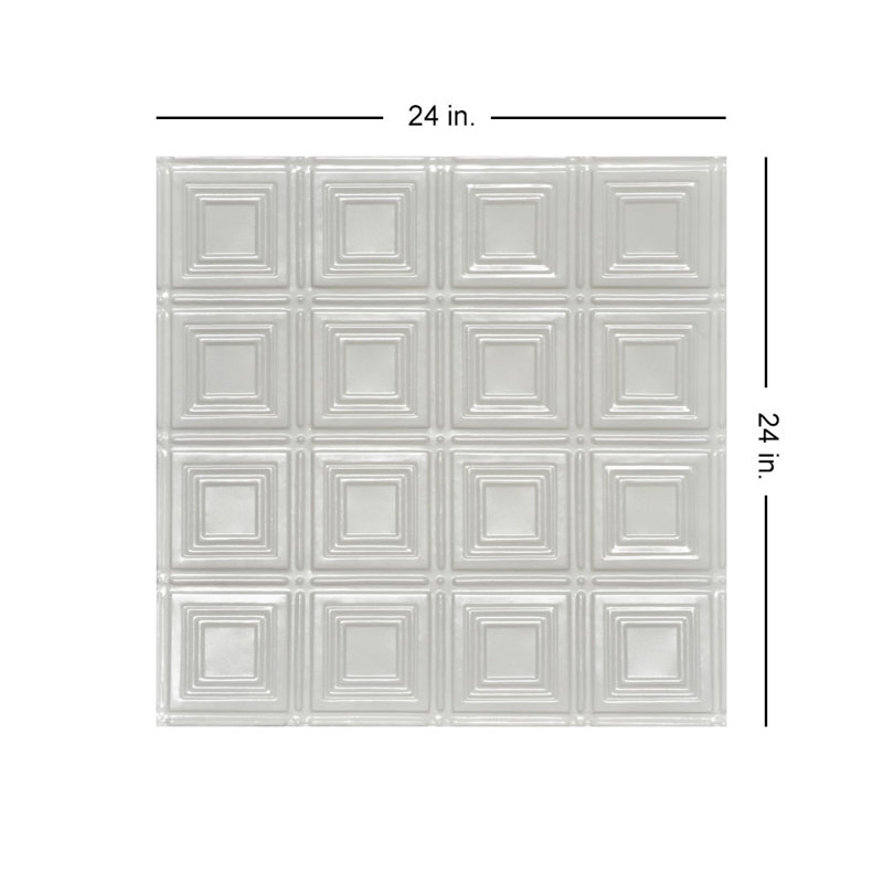 Tuile de plafond en étain 2 pi x 2 pi Shanko, Coquille d'œuf