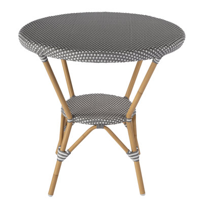 Tobias Outdoor Rattan Round Bistro Table
