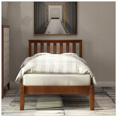 Walnut Twin Solid Wood Bed Frame