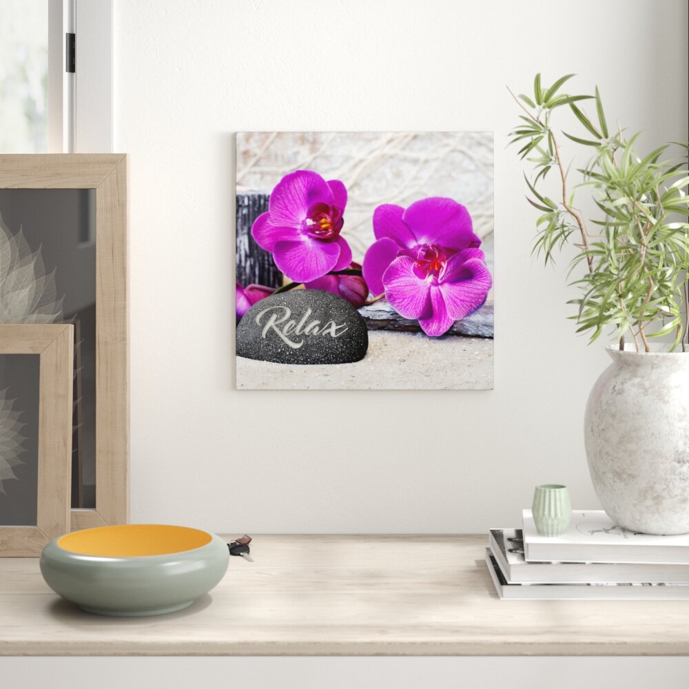 Glasbild Purple Orchid I, Fotodruck