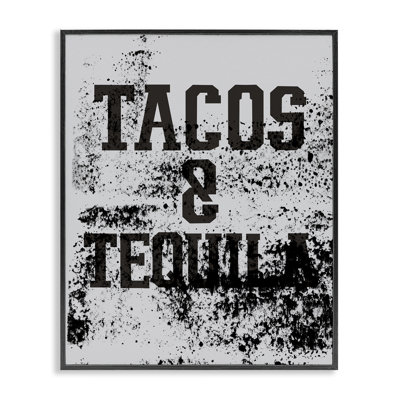  Tacos et téquila avec éclaboussures, art de la giclée encadrée par Jessica Weifle