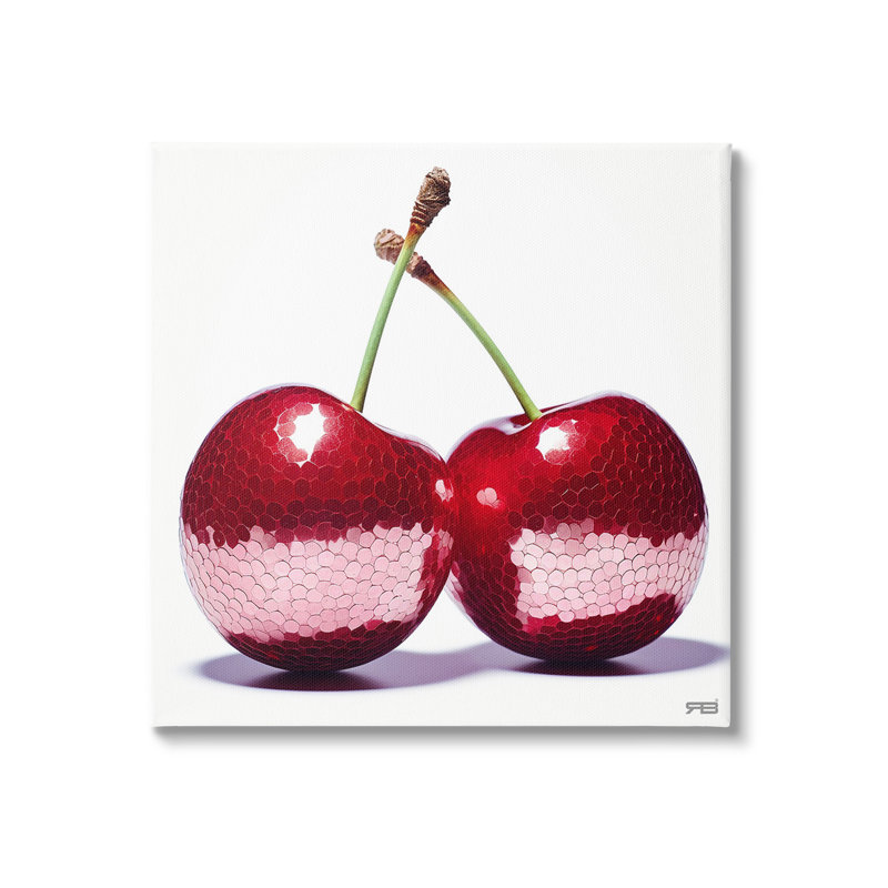 «Cherries with Reflection», art mural sur toile par Rb, H 24 po x l 24 po